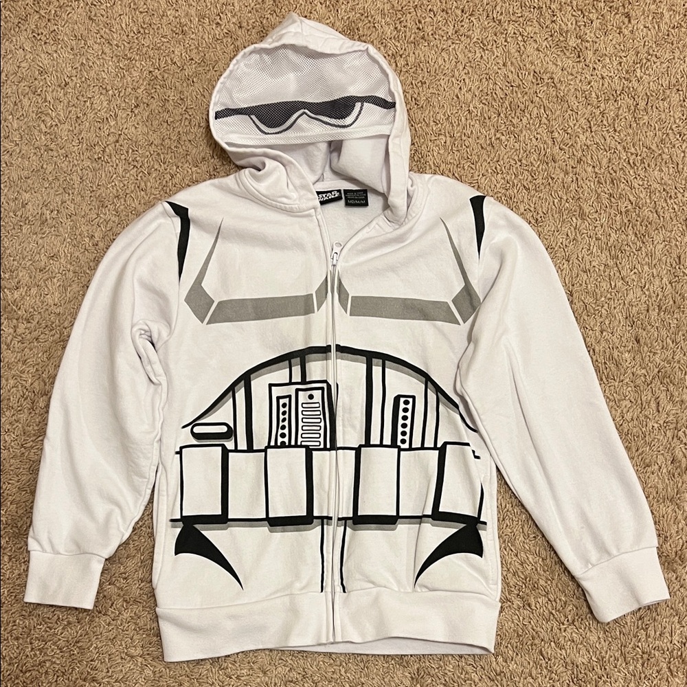 Star Wars White and Black Stormtrooper Zip-Up